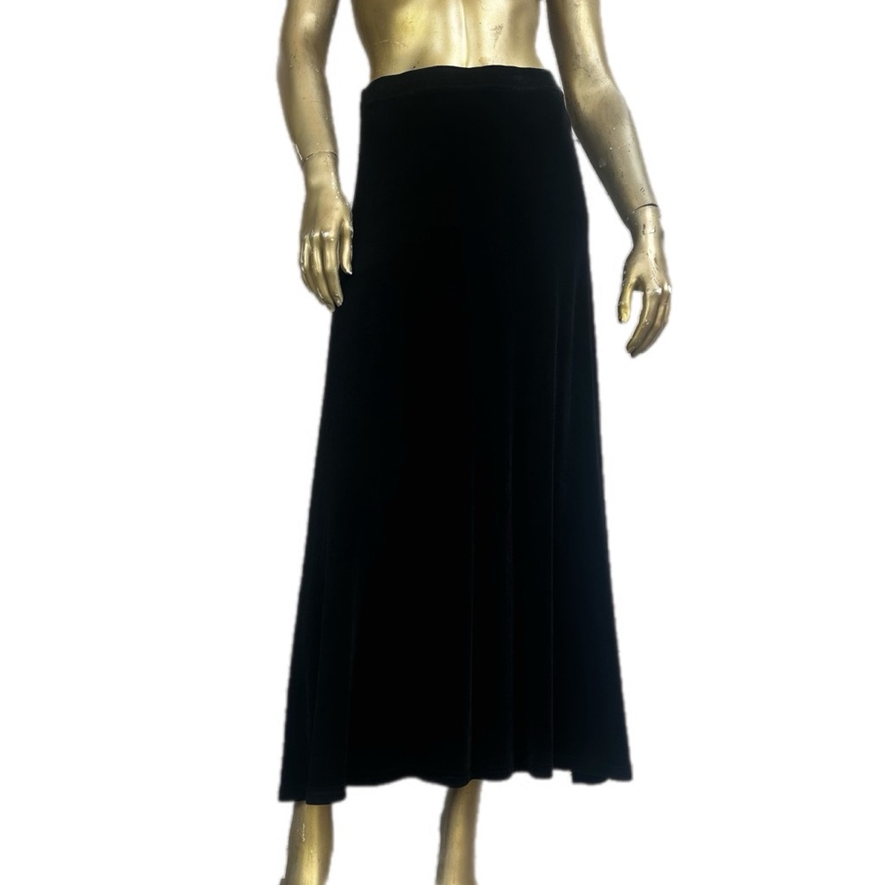 Y2K VINTAGE no brand slinky stretchy acetate black maxi skirt size S, USA